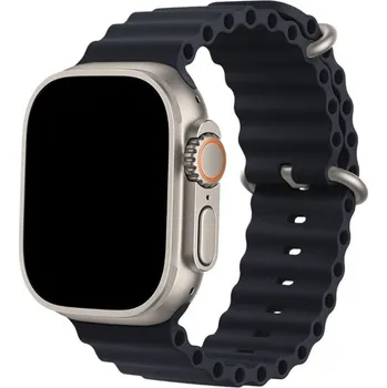 Příslušenství k chytrým hodinkám MůjMiBand.cz Oceánský silikonový vroubkovaný řemínek pro Apple Watch 38mm/40mm/41mm/42mm Barva: černá