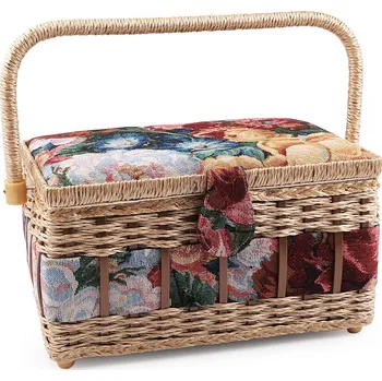 Organizér galanterie Kazeta / košík na šití čalouněný