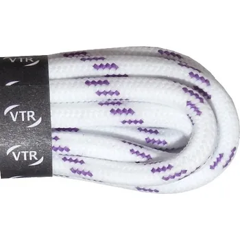 Tkaničky do bot Trekkingové tkaničky kulaté bílofialové, délka 100 cm