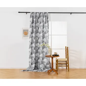 Závěs Designový závěs FLOCUS 140x270 cm, vzorovaný Zavěšení: Řasící páska