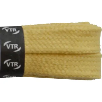 Tkaničky do bot Bavlněné tkaničky ploché pastelové žluté, délka 100 cm