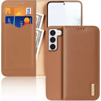 Pouzdro na mobilní telefon Dux Ducis Hivo pouzdro Samsung Galaxy S23+ , knížkové s uzavírací klapoublokada RFID , hnědá, 6934913031766