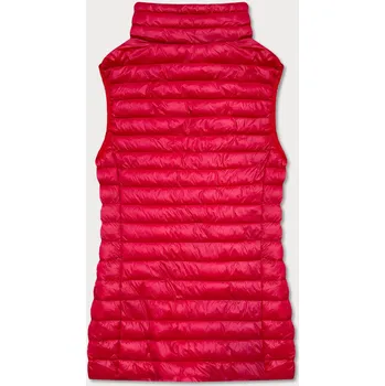 Dámská vesta Tmavě červená krátká dámská prošívaná vesta (5M702-277) odstíny červené L (40)