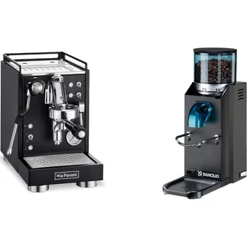 Kávovar La Pavoni Mini Cellini, black + Rancilio Rocky Doserless, black
