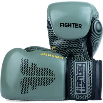 Boxerské rukavice BOXERSKÉ RUKAVICE FIGHTER TRAINING KHAKI Barva: Zelená, Velikost: 12oz