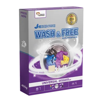 Prací prášek Prací prášek Wash&Free JASMÍN A LEVANDULE S MARSEILLSKÝM MÝDLEM 400 g