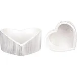 Miska betonová ve tvaru srdce, bílo-stříbrná. Cena za sadu 2ks.