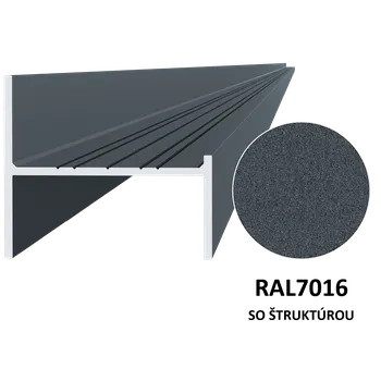 Plot KVN ALUMINIUM UT profil 50x44mm, materiál EN AW-6060 T66, hliník s povrchovou úpravou,práškové lakovanie so štruktúrou, antracit RAL7016, cena za kus