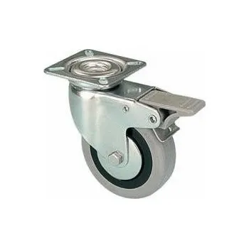 Pojezdové kolečko EMA 060/GLDP Otočné kolo s šedou pryžovou obručí a brzdou 7110052