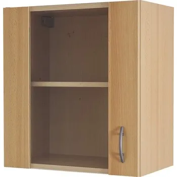 Kuchyňská skříňka horní se skleněnými dvířky Flex Well Ischia/Nano šířka 50 cm dekor buk