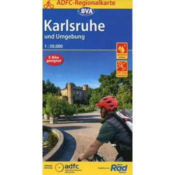 ADFC-Regionalkarte Karlsruhe und Umgebung,1:50.000, reiß- und wetterfest, GPS-Tracks Download