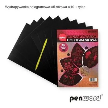 Set školních potřeb Wydrapywanka hologramowa A5 różowa