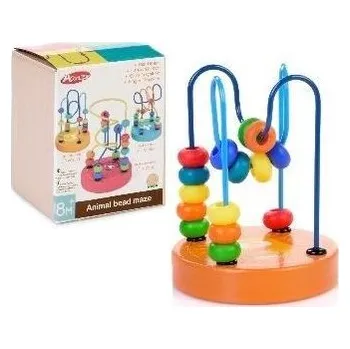 Dřevěná hračka Drewniany mini labirynt pomarańczowy