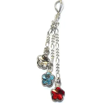 Přívěsek Stříbrný přívěsek kytičky Swarovski krystaly - P1297/3ř (Stříbrný přívěsek Swarovski krystaly )