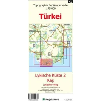 Lykische Küste 2 - Ka¿ - Lykischer Weg - Topographische Wanderkarte 1:75.000 Türkei (Blatt 7.2) - Opler, Morris Edward