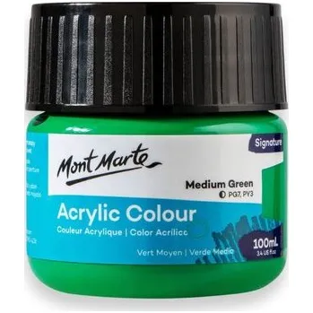Výtvarná barva Mont Marte akrylová barva,100ml, zelená (Medium Green)