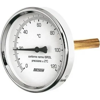 SITEM teploměr se zadním napojením a s jímkou, D = 63 mm, 0 - 120°C
