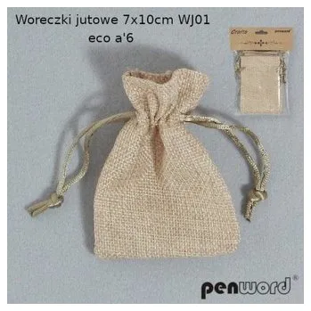 Set školních potřeb Woreczki jutowe naturalne 7x10cm 6szt