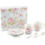 HOME ELEMENTS Šapo sada espresso 90 ml, dva šálky se lžičkami, Růže