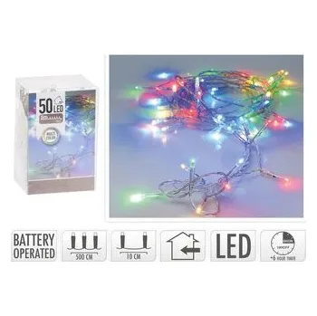 Vánoční dekorace řetěz 500cm, 50 LED barevné, s časovačem