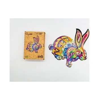 Dřevěná hračka Puzzle drewniane eko 121 Puszysty królik A3