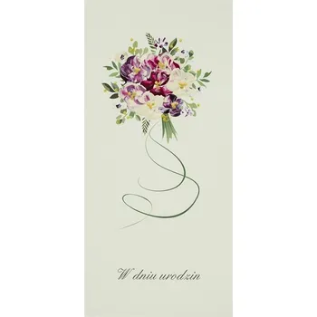 Karnet Urodziny DL U15 - Bukiet bordowy