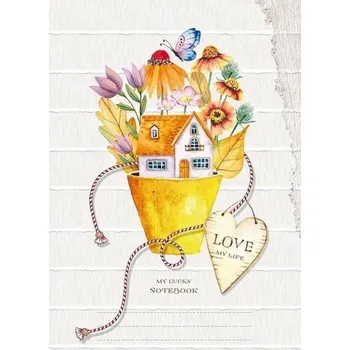 Set školních potřeb Notatnik ozdobny 143x210/64K linia Doniczka