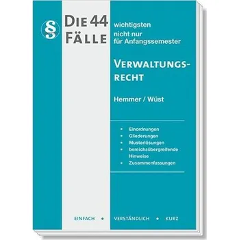 Die 44 wichtigsten Fälle Verwaltungsrecht - Hemmer, Karl-Edmund [DE] (2023, Brožovaná, Hemmer-Wuest)