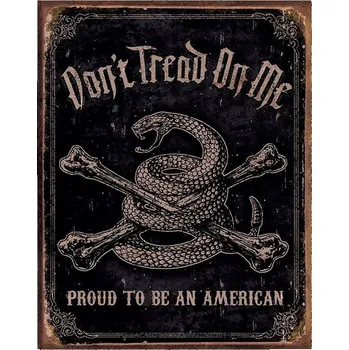 Plechová cedule Plechová cedule DTOM - Proud American 40 cm x 32 cm