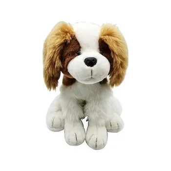 plyšák Pluszowy pies siedzący white brown