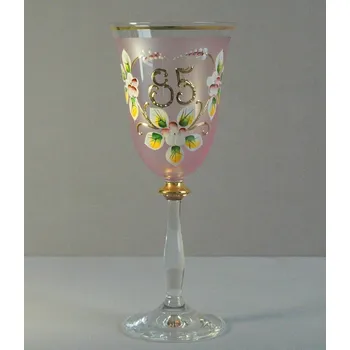 Sklenice Výroční sklenička Angela 85 let (250ml růžová)