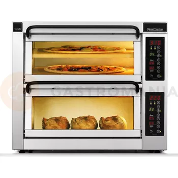 Pec na pizzu Dvoukomorová pec na pizzu, 1 dělená komora, 3x pizza 50 cm, komory o rozměrech 535x535x195 mm | PIZZA MASTER, CounterTop 552ED-1