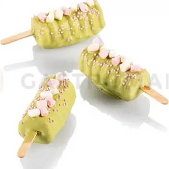 Výroba svíčky Forma na nanuky a chuťovky na dřívku | SILIKOMART, Gel04M Mini Tango