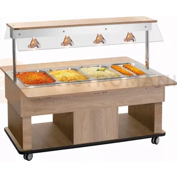 Bufetový vozík, ohřevný 4x GN1/1, Barva: jilm, 1425x1160x1200 mm | BARTSCHER, Kids W4110-150U