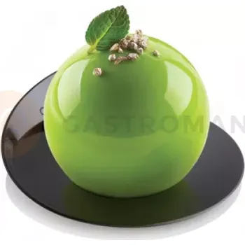 Podnos na dorty, zákusky a monoporce - protiskluzový, kompostovatelný 86 mm, kulatý - černý, 100 ks | SILIKOMART, Compostable Trays Round