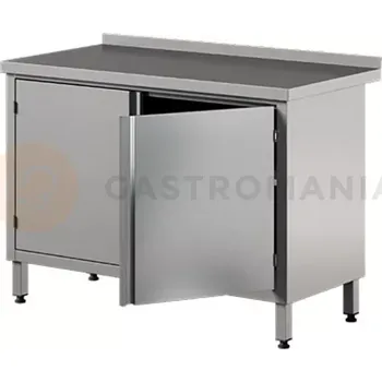 Nerezový dřez Nerezový přístěnný stůl se skříňkou, křídlové dveře 900x700x850 mm | ASBER, WM-97-PL-2HD