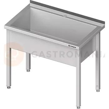 Nerezový dřez Pracovní stůl s jednokomorovou vanou, hl. 400 mm, 600x700x850 mm | STALGAST, 981347060