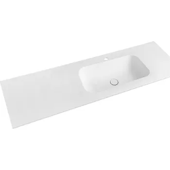 Umyvadlo Sapho TREOS umyvadlo 146,6x51,3 cm, rockstone, pravé, bílá mat, TS147-0101-R