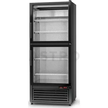 Lednice Chladící skříň jednostranně prosklená s křídlovými dveřmi, jednokomorová, dvoudveřová, spodní agregát, ventilátor, 4. tř., nerezový korpus, 625x720x2000 mm | RAPA, SCh - S 625 / 2D ecoline