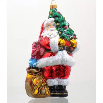 Vánoční ozdoba Vánoční ozdoba Santa Claus s vánočním stromkem 827 10x19x6cm