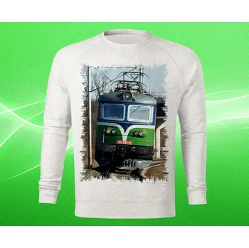 Pánská mikina mikina s lokomotivou 182 041-4 dámská XS (mikina s vlakem světle šedý melír)