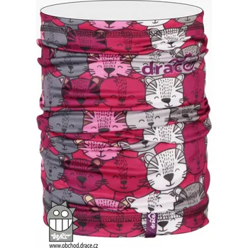 Nákrčník Multifunkční nákrčník Dráče - vzor 13, růžová, kočky Barva: Růžová, Velikost: S