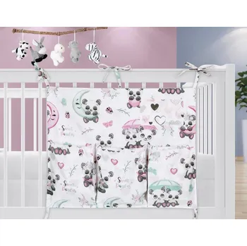 Bellatex Kapsář na dětskou postýlku 65 x 55 cm, medvídek panda