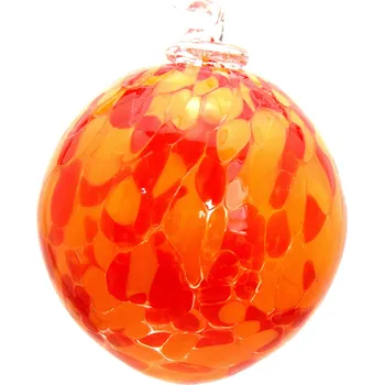 Vánoční ozdoba Skleněná koule 8cm oranžovo červená