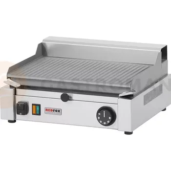 Kuchyňský gril Grilovací plotna litina hladká 387x322x182 mm, 1,5 kW | REDFOX, PM-2015BL