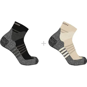 ponožky Salomon X Ultra Access Quarter 2 Pack - Bleached Sand/Black 39-41