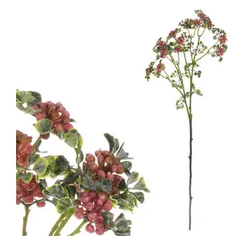 umělá květina Jeřabina - větev. Tmavě růžová barva.