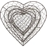 3ks drátěný kovový košík ve tvaru srdce - 25*23*11/ 22*20*10/ 19*18*8 cm