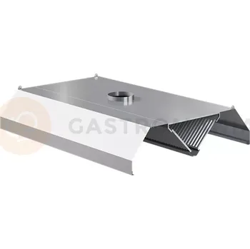 Digestoř Centrální gastronomická digestoř z nerezové oceli, odsávací, trapézová 1200x1400x450 mm | ASBER, CEH-1214/1