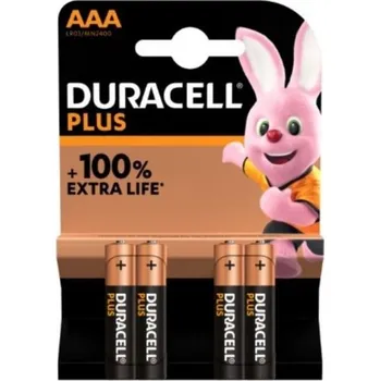 Článková baterie Duracell baterie alkalická Micro AAA LR03 1.5V Plus Extra Life Retail 4ks balení originál 1,5V